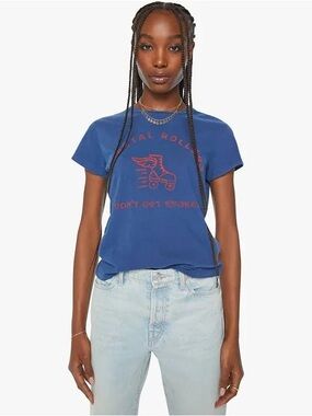 MOTHER the Boxy Goodie Goodie coastal Rollers graphic T Shirt XS